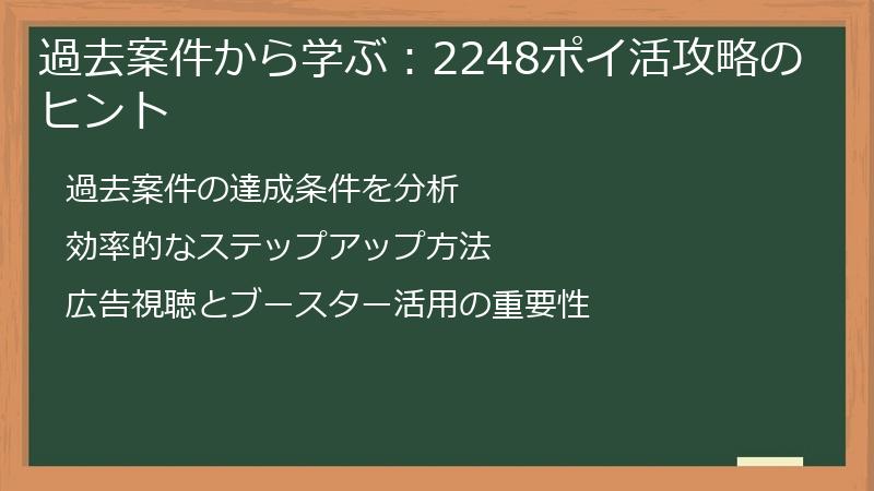 過去案件から学ぶ：2248ポイ活攻略のヒント