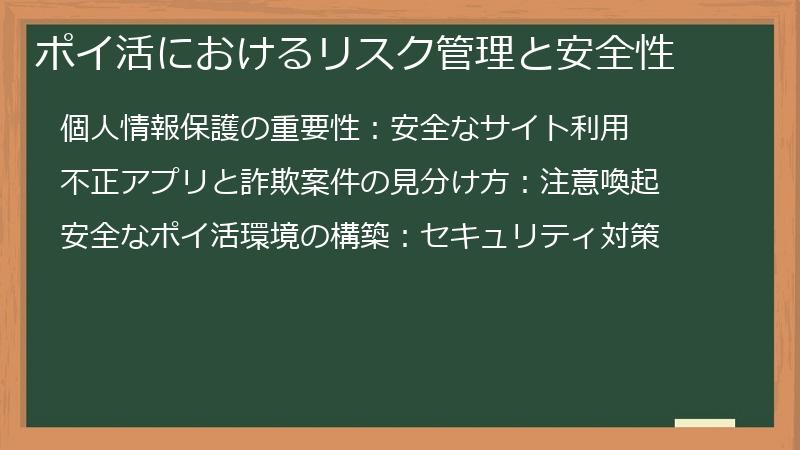 ポイ活におけるリスク管理と安全性