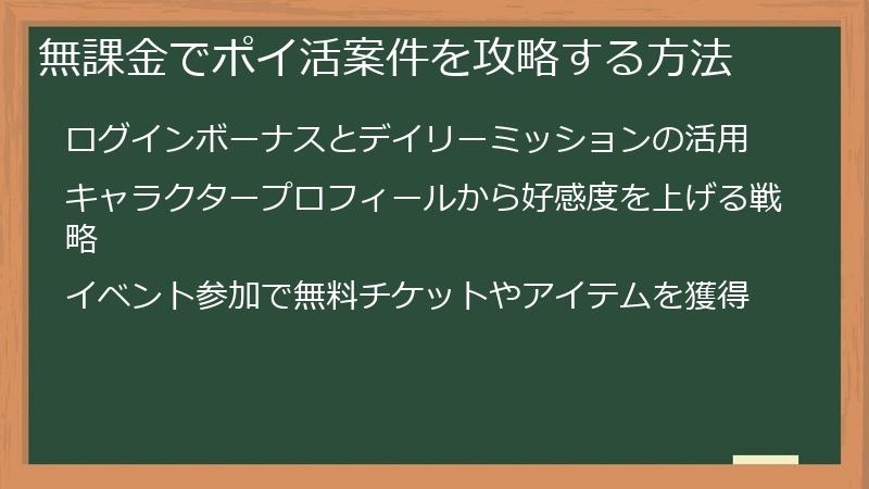 無課金でポイ活案件を攻略する方法