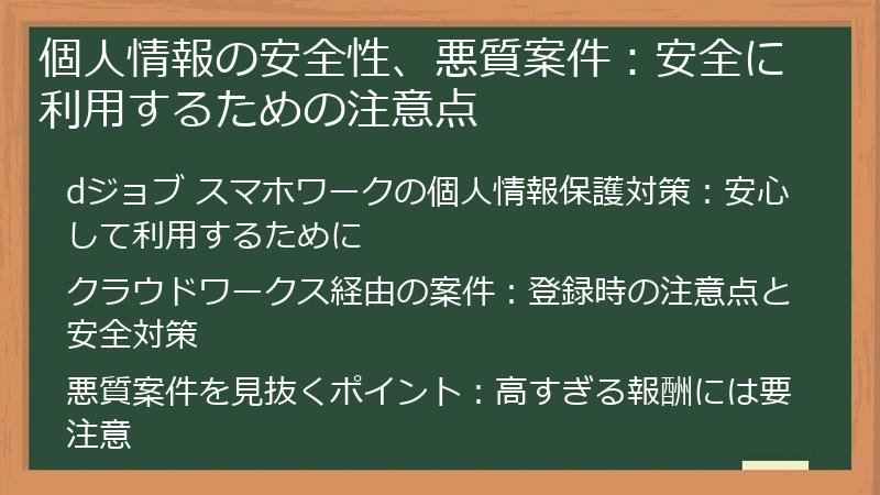 個人情報の安全性、悪質案件:安全に利用するための注意点
