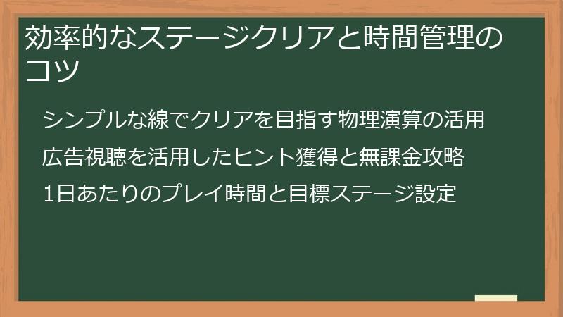 効率的なステージクリアと時間管理のコツ