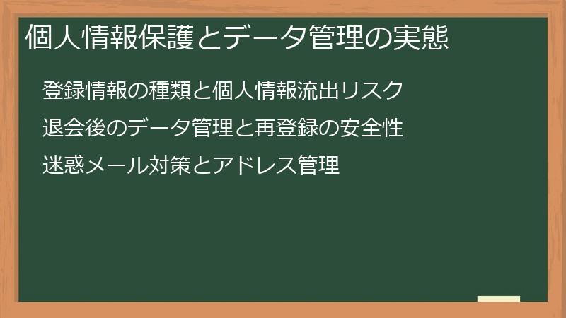 個人情報保護とデータ管理の実態