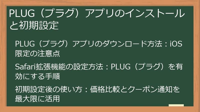 PLUG（プラグ）アプリのインストールと初期設定