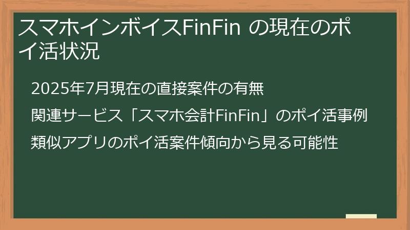 スマホインボイスFinFin の現在のポイ活状況