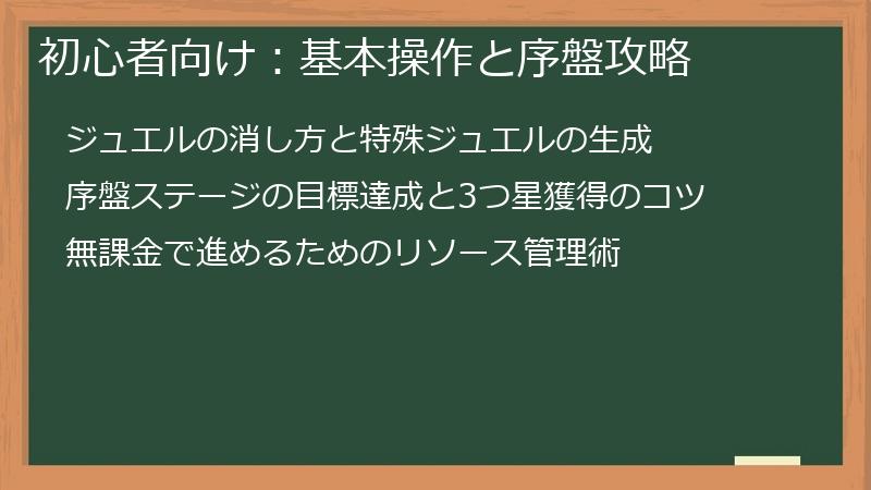 初心者向け：基本操作と序盤攻略