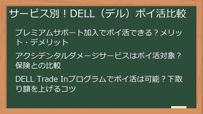 サービス別！DELL（デル）ポイ活比較