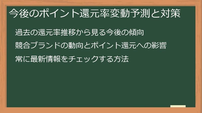 今後のポイント還元率変動予測と対策