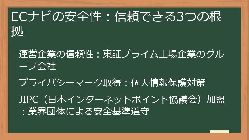 ECナビの安全性:信頼できる3つの根拠