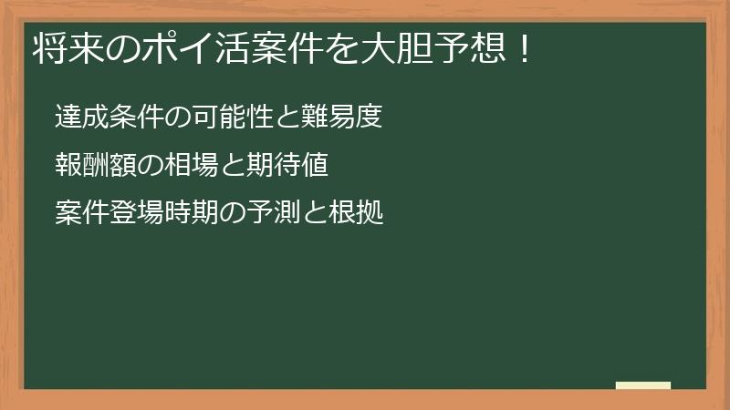 将来のポイ活案件を大胆予想！