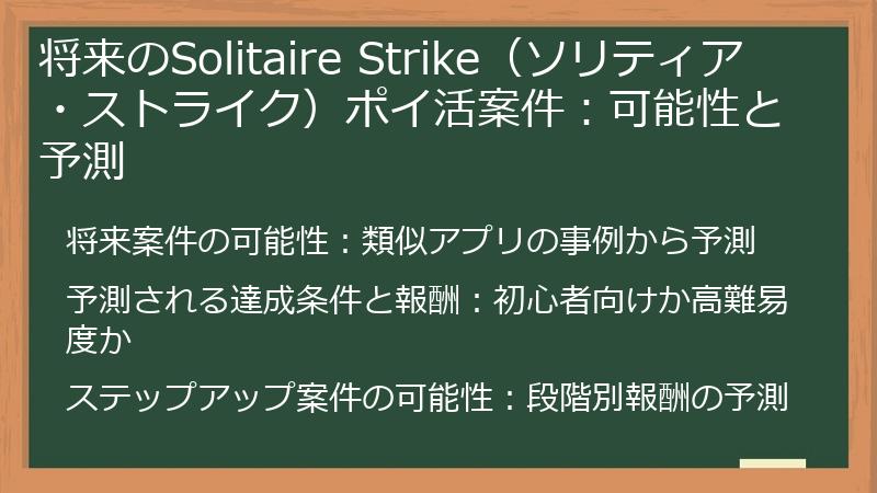 将来のSolitaire Strike（ソリティア・ストライク）ポイ活案件：可能性と予測