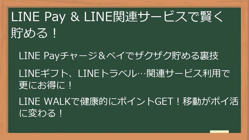 LINE Pay & LINE関連サービスで賢く貯める！