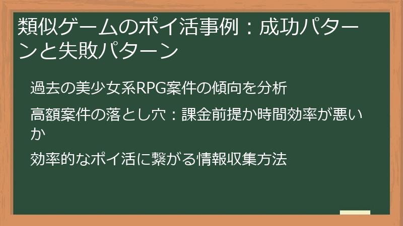 類似ゲームのポイ活事例：成功パターンと失敗パターン
