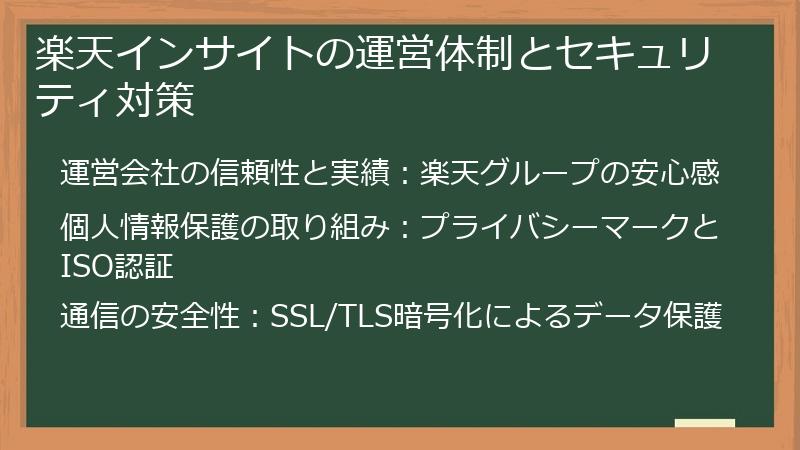 楽天インサイトの運営体制とセキュリティ対策