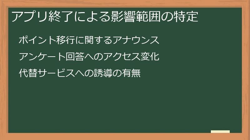 アプリ終了による影響範囲の特定
