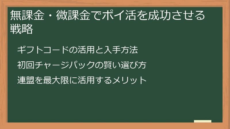 無課金・微課金でポイ活を成功させる戦略