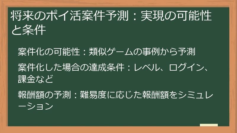 将来のポイ活案件予測：実現の可能性と条件