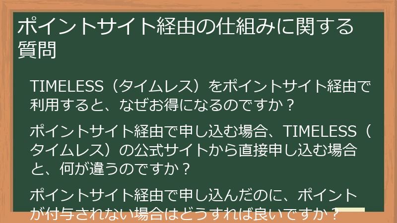 ポイントサイト経由の仕組みに関する質問