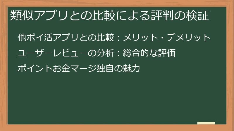 類似アプリとの比較による評判の検証