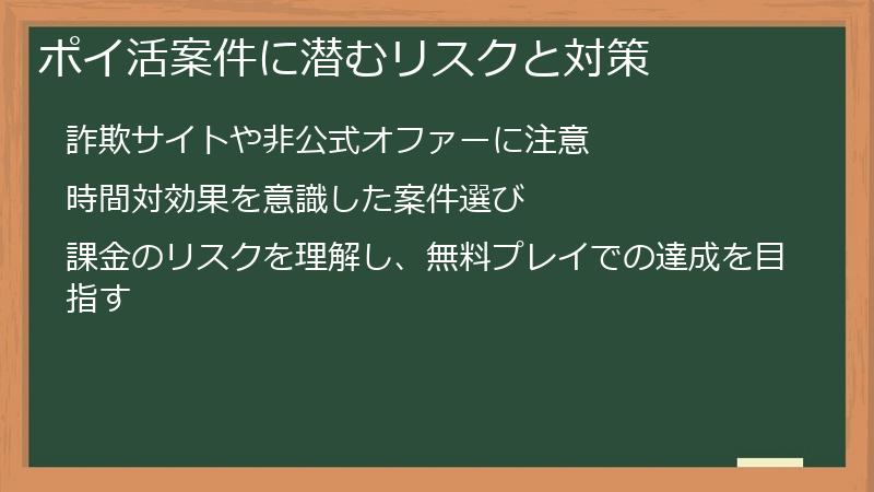 ポイ活案件に潜むリスクと対策