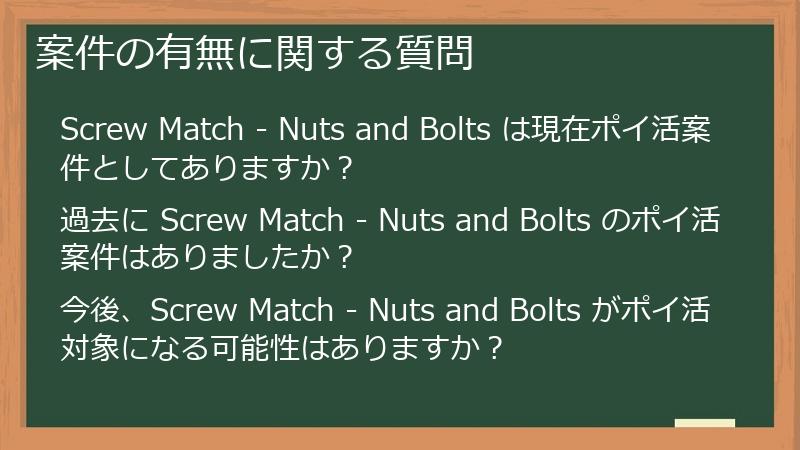 案件の有無に関する質問