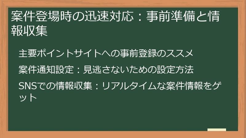 案件登場時の迅速対応:事前準備と情報収集