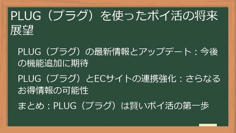 PLUG(プラグ)を使ったポイ活の将来展望