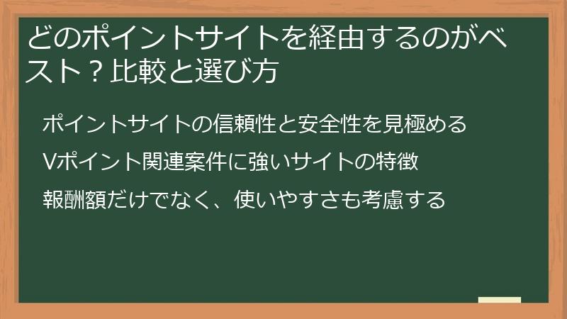 どのポイントサイトを経由するのがベスト?比較と選び方