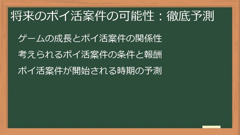 将来のポイ活案件の可能性：徹底予測