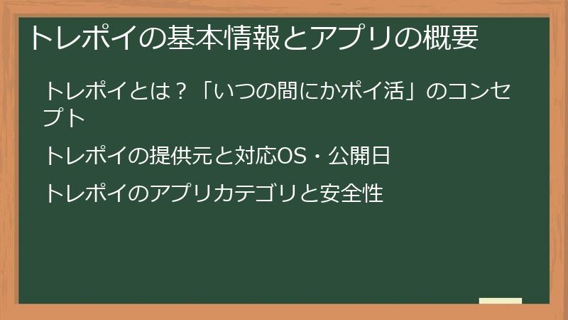 トレポイの基本情報とアプリの概要