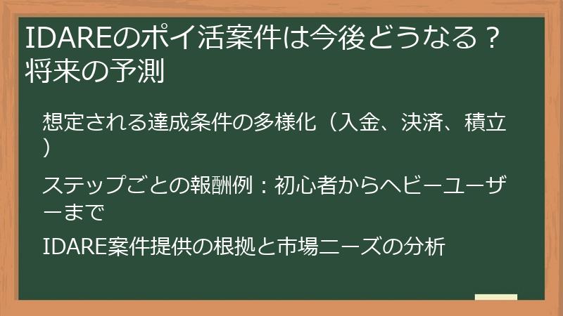 IDAREのポイ活案件は今後どうなる？将来の予測