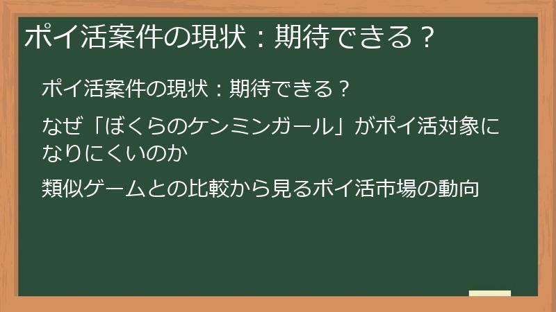 ポイ活案件の現状：期待できる？