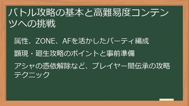 バトル攻略の基本と高難易度コンテンツへの挑戦