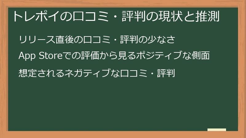 トレポイの口コミ・評判の現状と推測