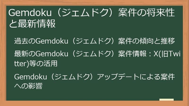 Gemdoku（ジェムドク）案件の将来性と最新情報