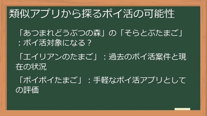 類似アプリから探るポイ活の可能性