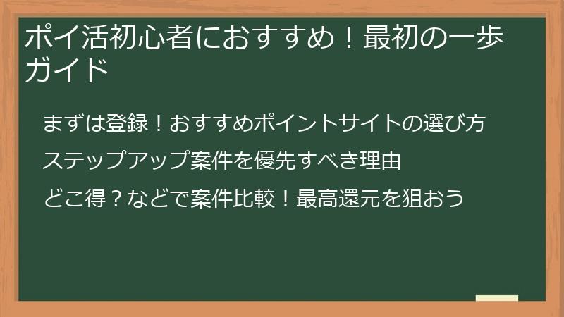 ポイ活初心者におすすめ！最初の一歩ガイド
