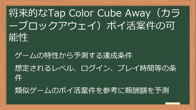 将来的なTap Color Cube Away（カラーブロックアウェイ）ポイ活案件の可能性