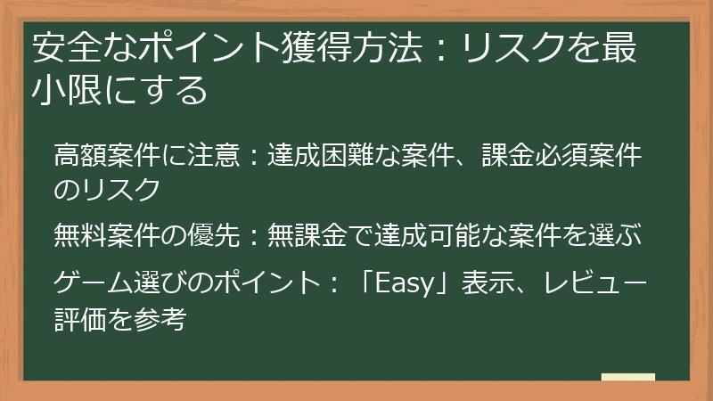 安全なポイント獲得方法:リスクを最小限にする