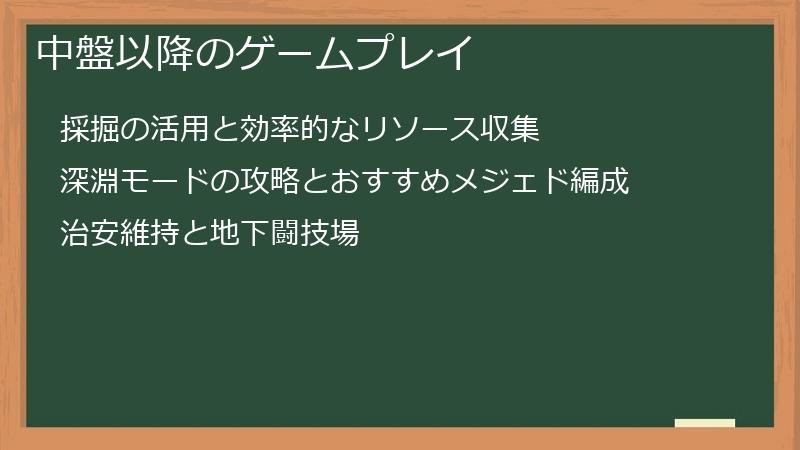 中盤以降のゲームプレイ