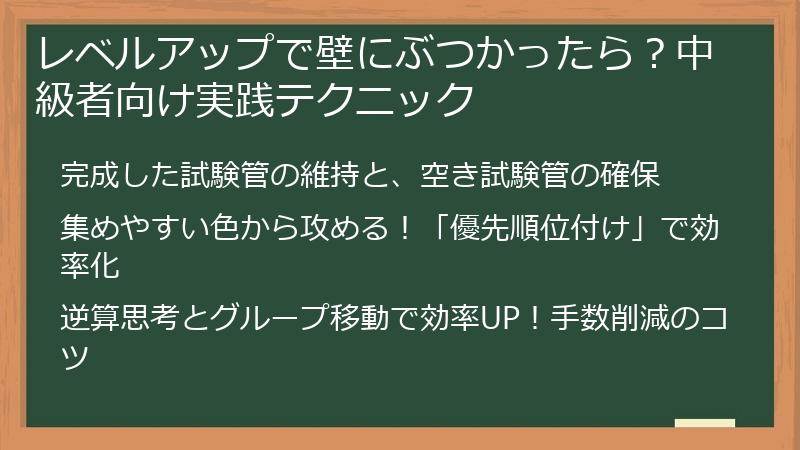 レベルアップで壁にぶつかったら？中級者向け実践テクニック