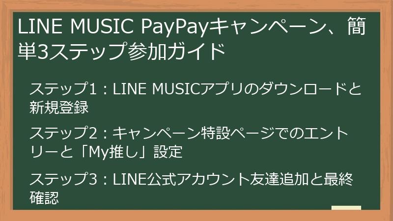 LINE MUSIC PayPayキャンペーン、簡単3ステップ参加ガイド