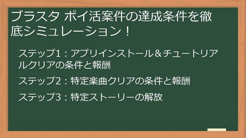 ブラスタ ポイ活案件の達成条件を徹底シミュレーション！