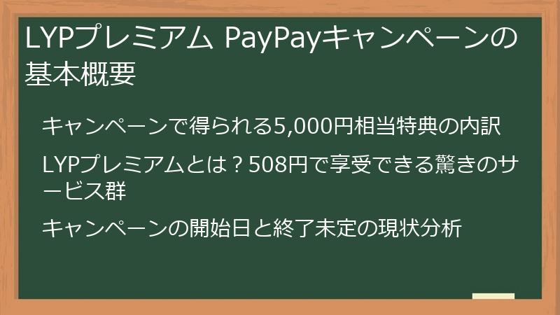 LYPプレミアム PayPayキャンペーンの基本概要