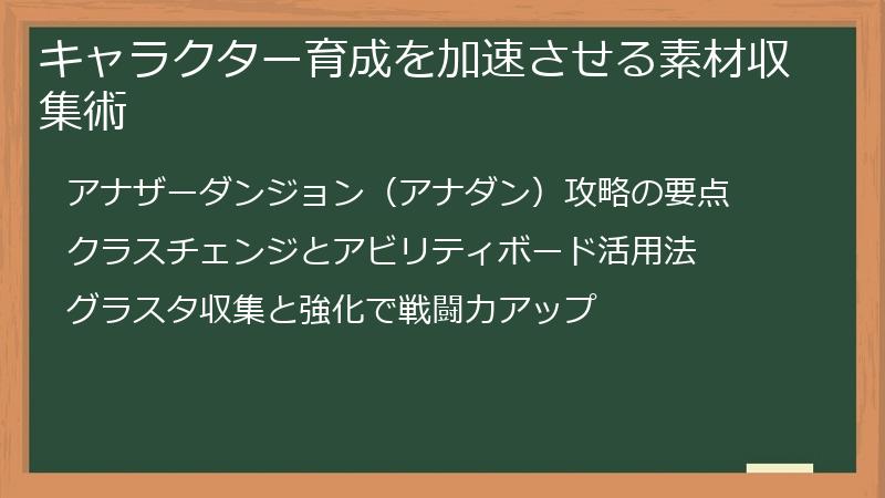 キャラクター育成を加速させる素材収集術