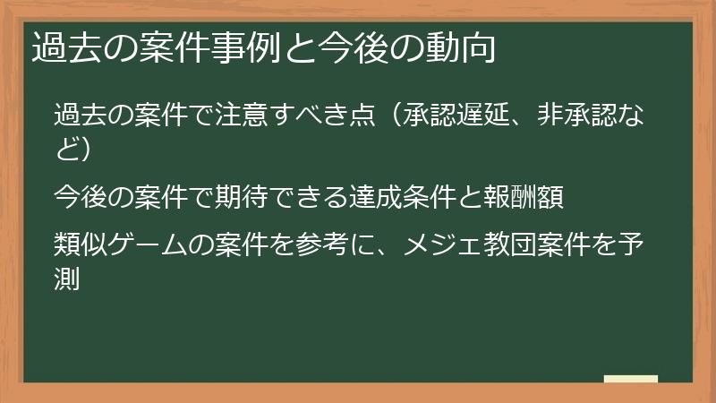 過去の案件事例と今後の動向