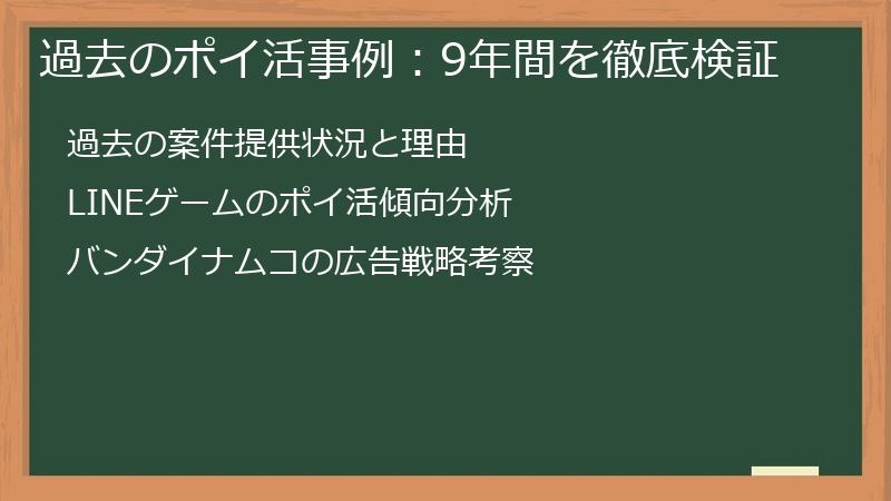 過去のポイ活事例：9年間を徹底検証