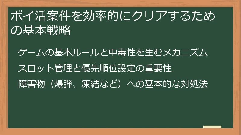 ポイ活案件を効率的にクリアするための基本戦略