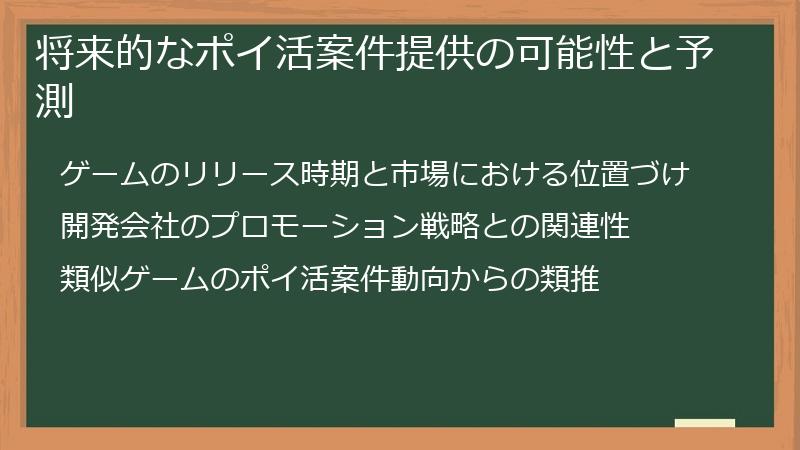 将来的なポイ活案件提供の可能性と予測