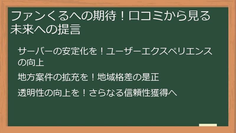 ファンくるへの期待!口コミから見る未来への提言