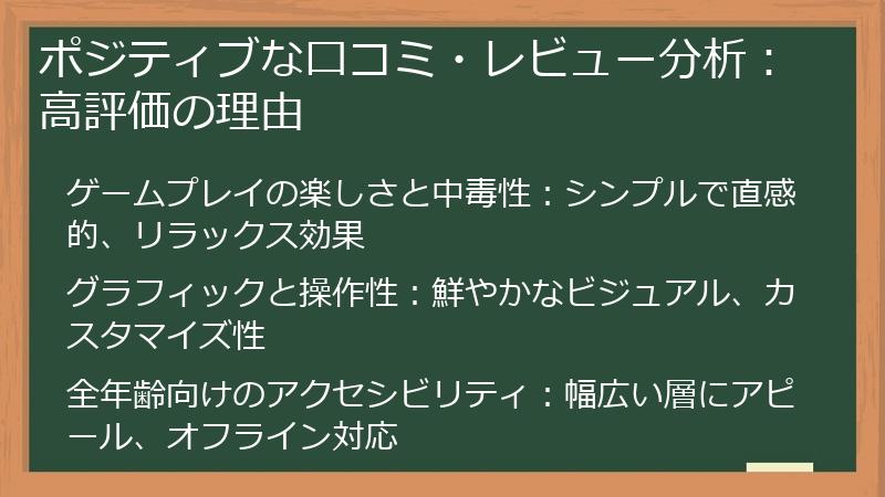 ポジティブな口コミ・レビュー分析:高評価の理由